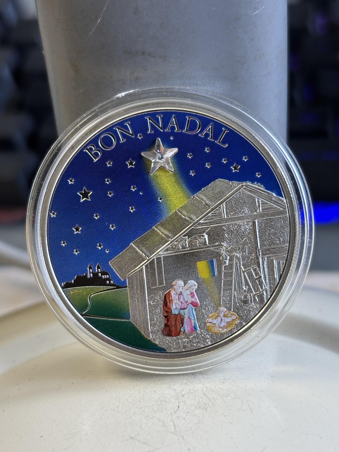 第195期拍卖 安道尔2011年发行圣诞节彩色精制纪念银币，25克，925银