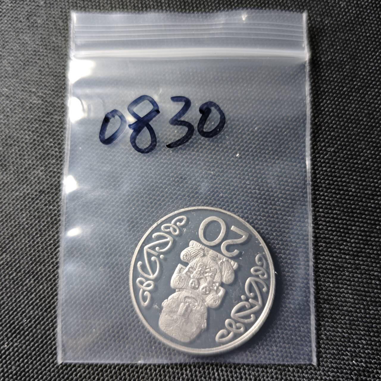 KK钱币收藏小铺  第408期 2月预留时间 周末发货   2002新西兰20分 精制币 大版