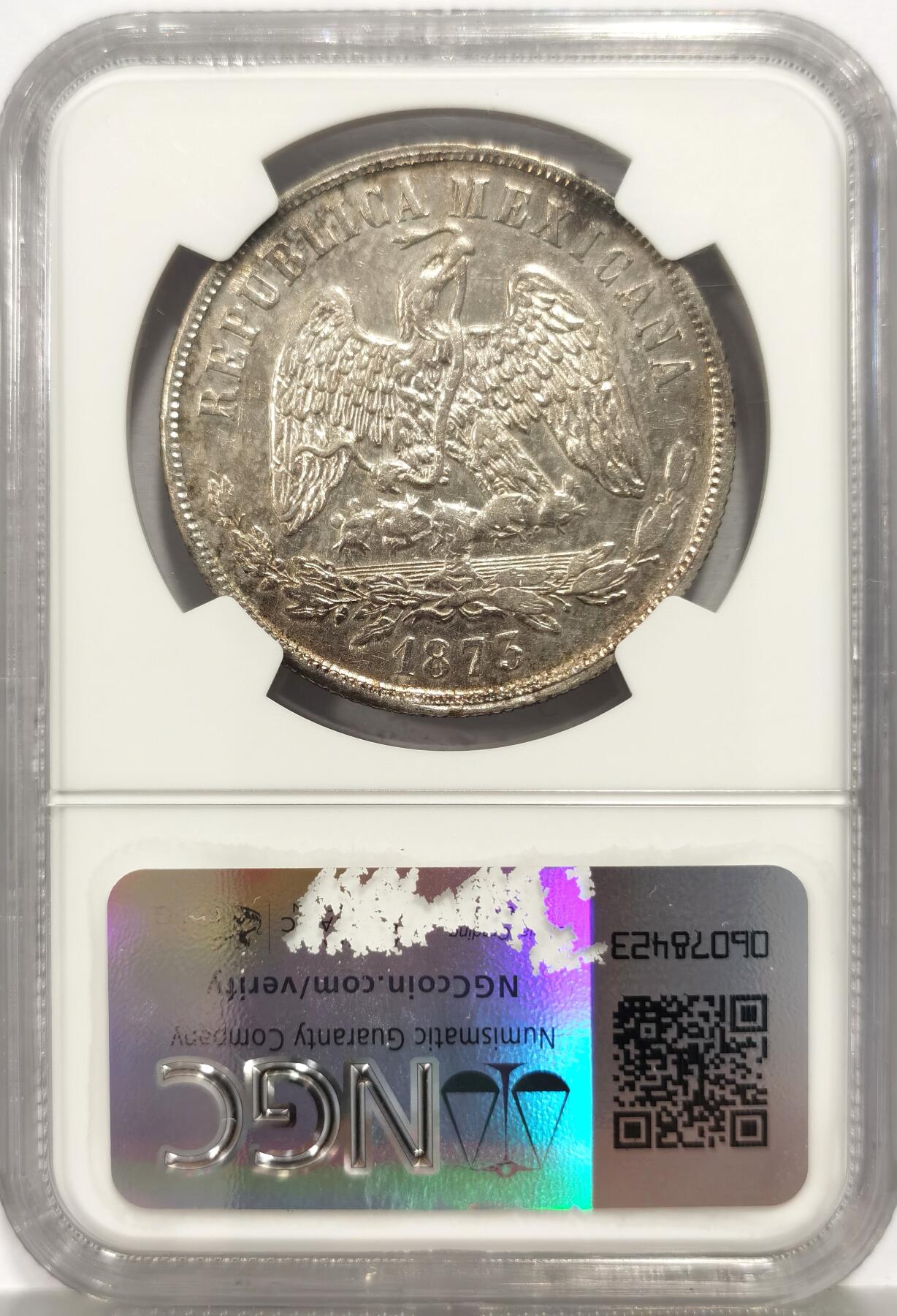 博洋堂“芳菲春韵”3月精品大拍专场暨第166期（全场包邮） NGC MS61 1873年墨西哥MO M版天平鹰洋 名誉品种，轻微镜面效果，状态在同分中属于佼佼者。博洋堂此前同品种同分拍过4200