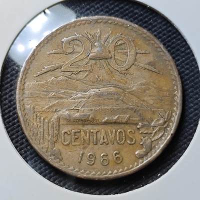 KK钱币收藏小铺  第407期 2月预留时间 周末发货 -  1966墨西哥20分