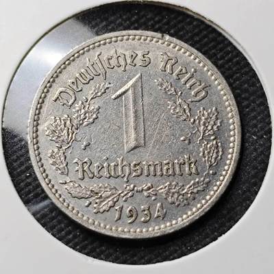 KK钱币收藏小铺  第408期 2月预留时间 周末发货 -  1934德国1马克镍币