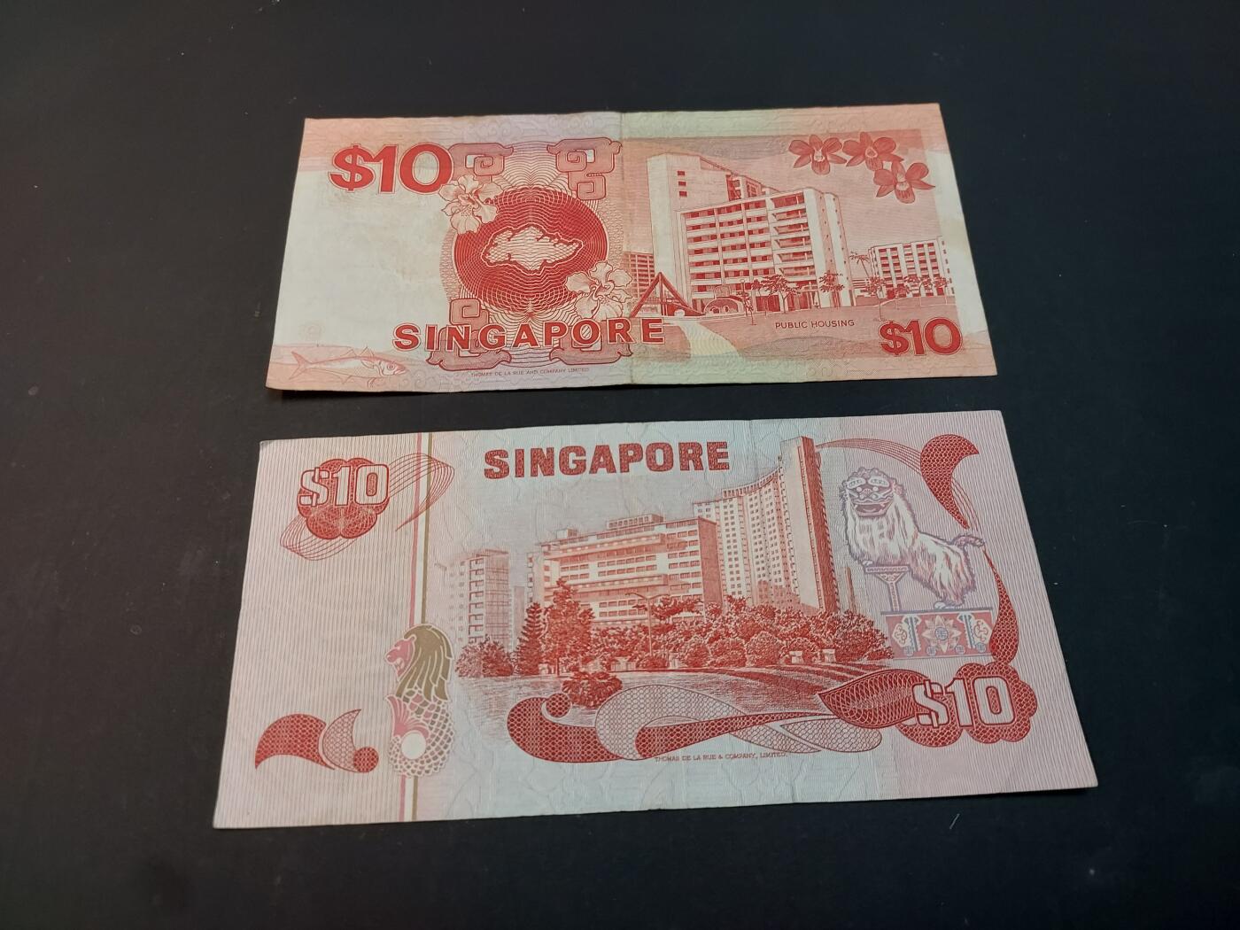 博彦收藏    4月1日 8点 钱币专场 新加坡 船版/鸟版10元 2枚 流通品