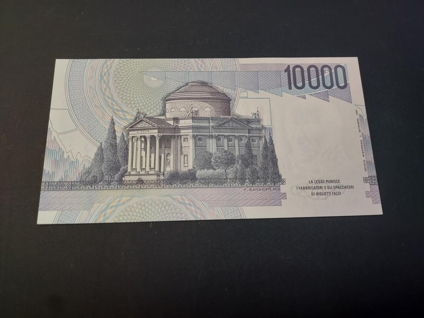 博彦收藏    4月1日 8点 钱币专场 意大利10000里拉 UNC 