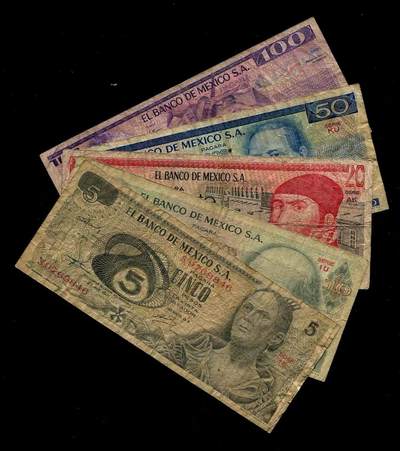 各国钱币套装场 - 墨西哥 1969-1982年 5,10,20,50,100比索 