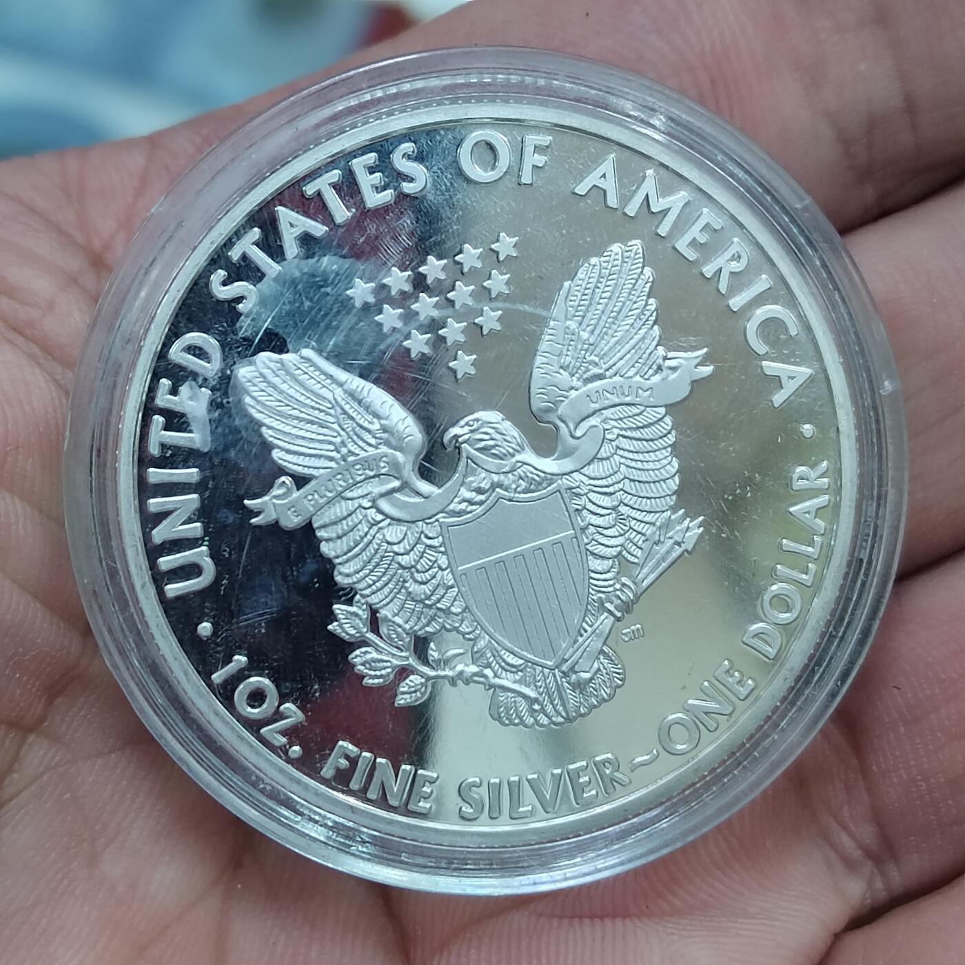 PCAI钱币  27-789  钱币证章邮票小专场 美国镀银纪念章