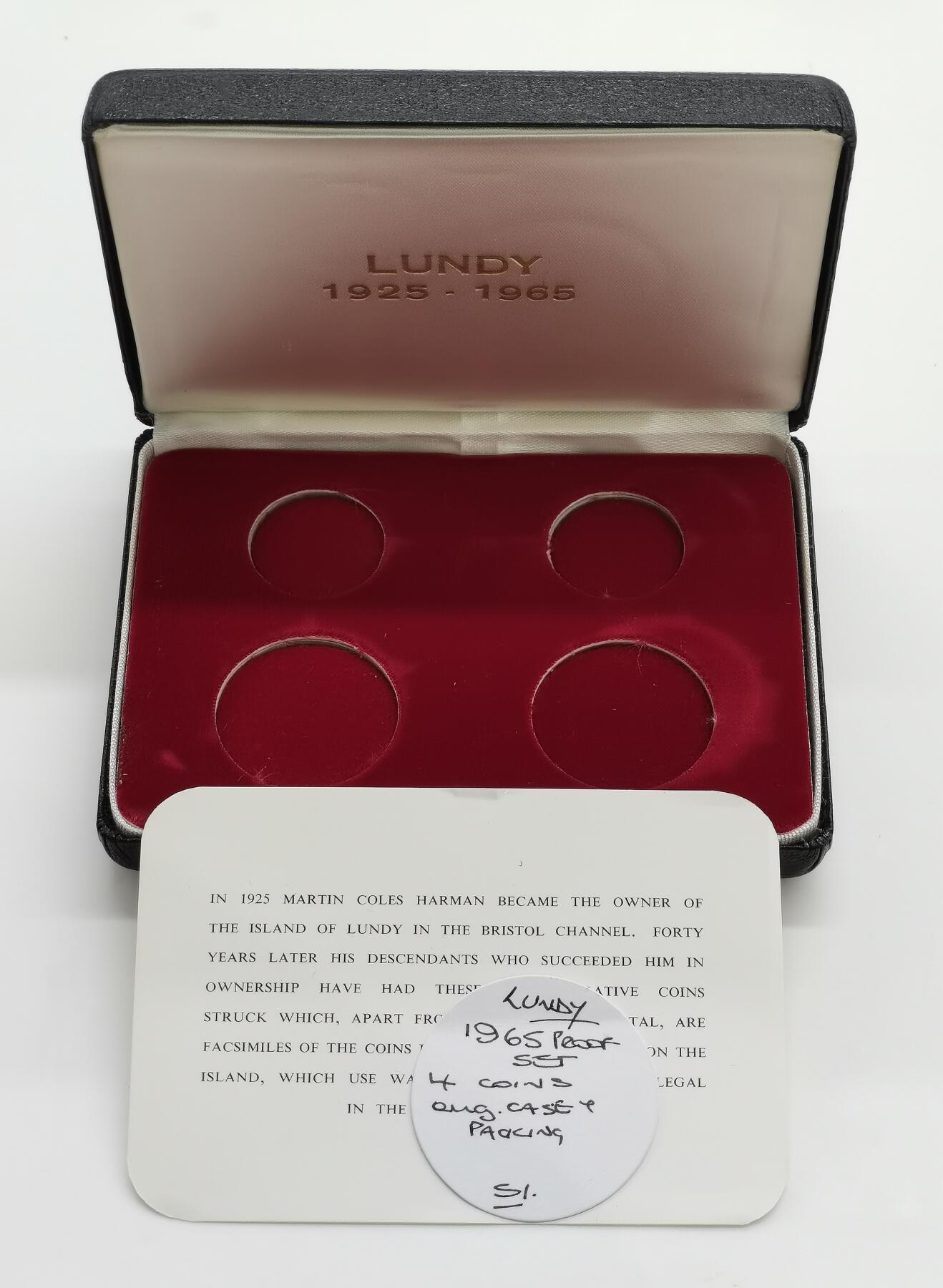 博洋堂“芳菲春韵”3月精品大拍专场暨第166期（全场包邮） NGC PF64-66 英国伦迪岛1965年半普分.1普分铜币4枚一套 带原盒证书 稀少