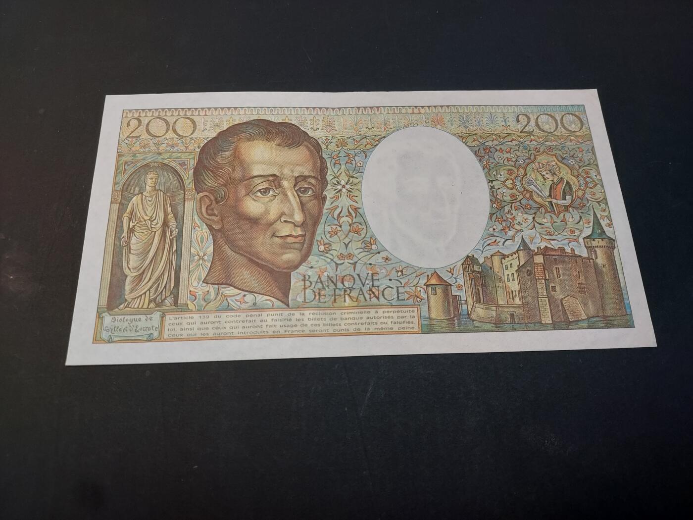 博彦收藏    4月1日 8点 钱币专场 法国 200法郎 有订书机孔