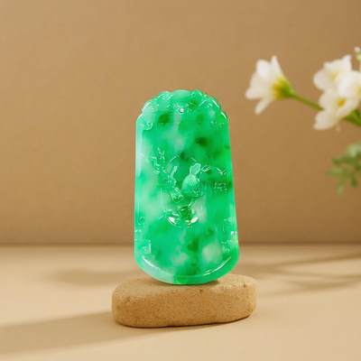 碧月说宝 君子怀瑾·当代和田玉清风专场(六) - 冰糯种翡翠飘绿喜上眉梢