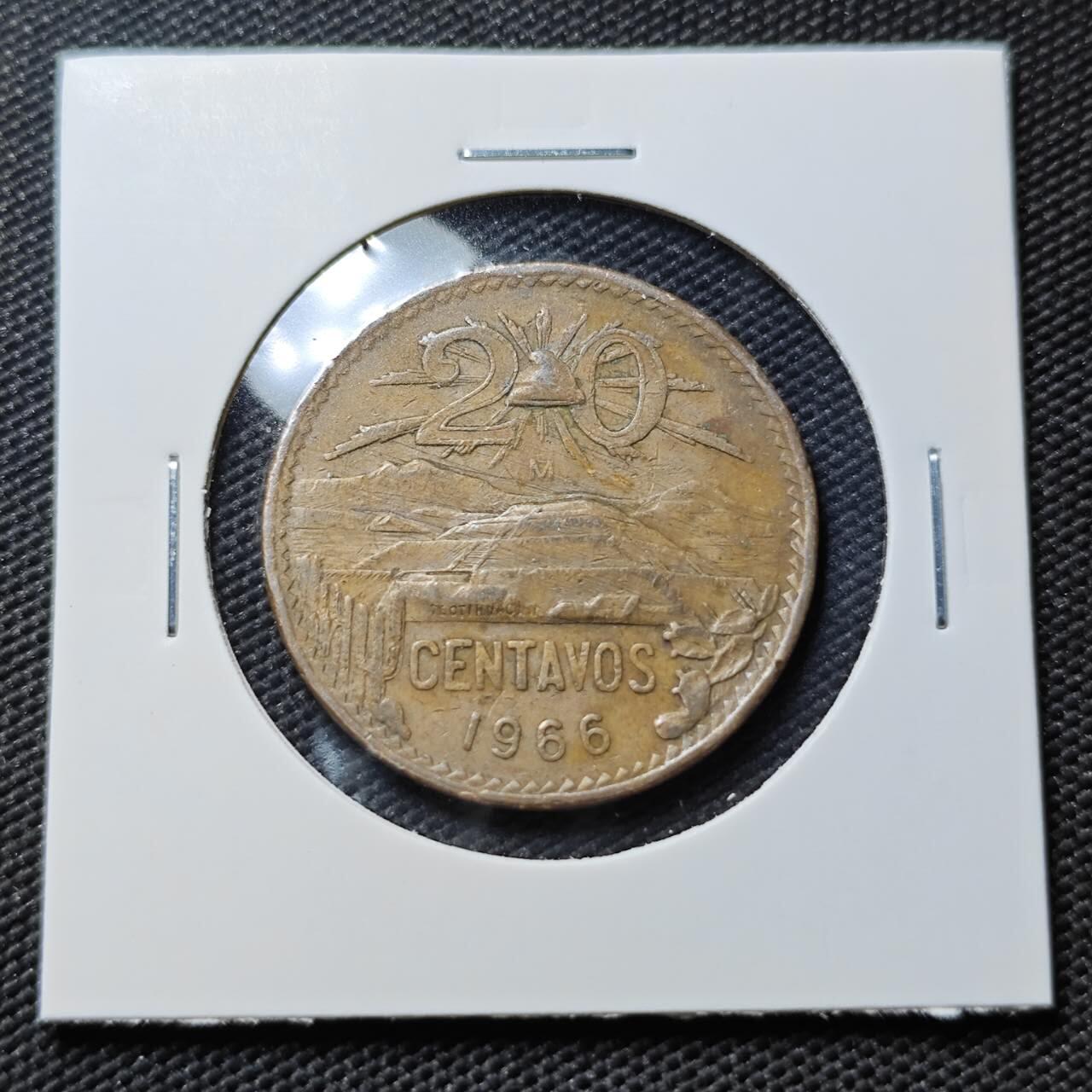 KK钱币收藏小铺  第407期 2月预留时间 周末发货  1966墨西哥20分