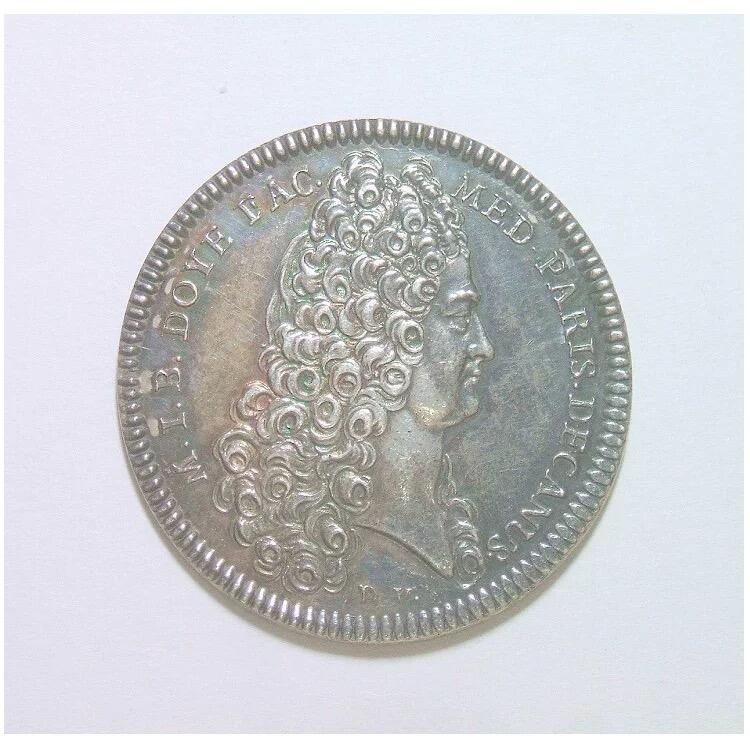 【银】法国1716年 天使拯救人间 高浮雕精制代用银币章 酱五彩 30MM 8克