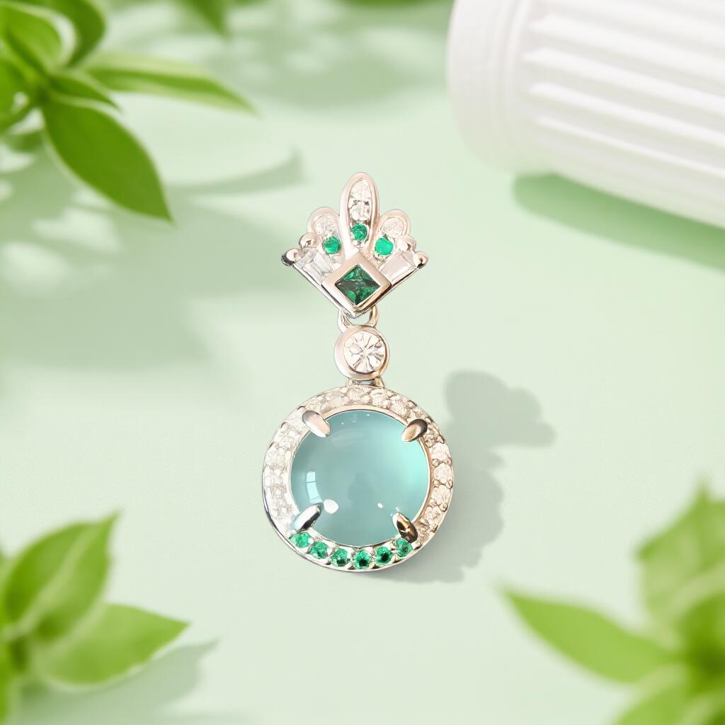 碧月说宝 君子怀瑾·当代和田玉清风专场(六) s925高冰蓝水翡翠吊坠