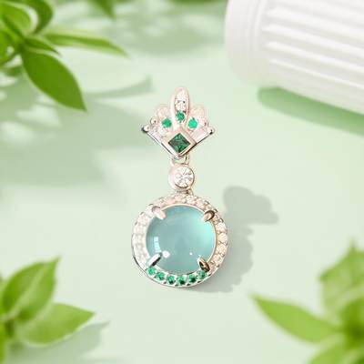 碧月说宝 君子怀瑾·当代和田玉清风专场(六) - s925高冰蓝水翡翠吊坠