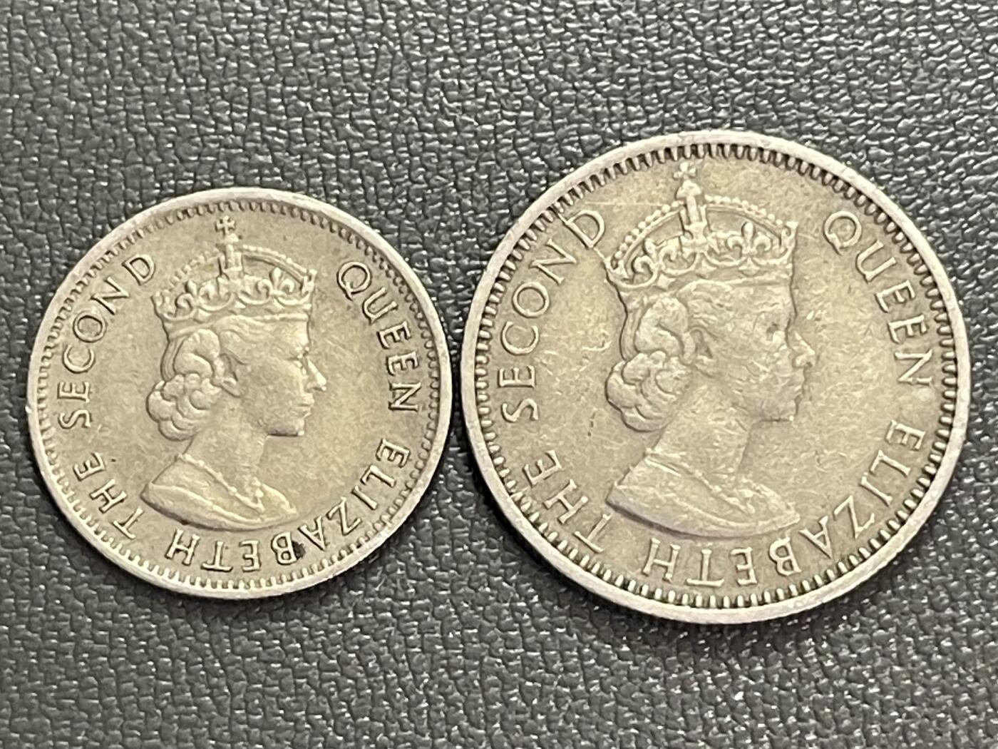 回流0328 马来亚和英属婆罗洲1961年伊丽莎白二世5、10分