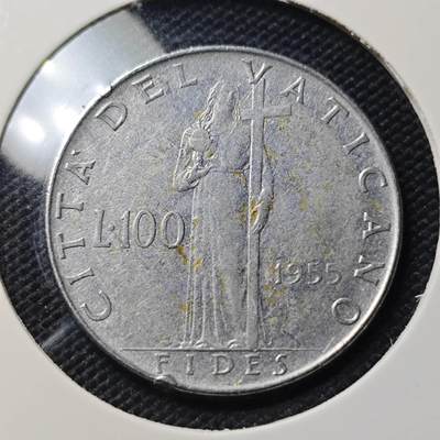 KK钱币收藏小铺  第409期 2月预留时间 周末发货 - 1955 梵蒂冈100里拉
