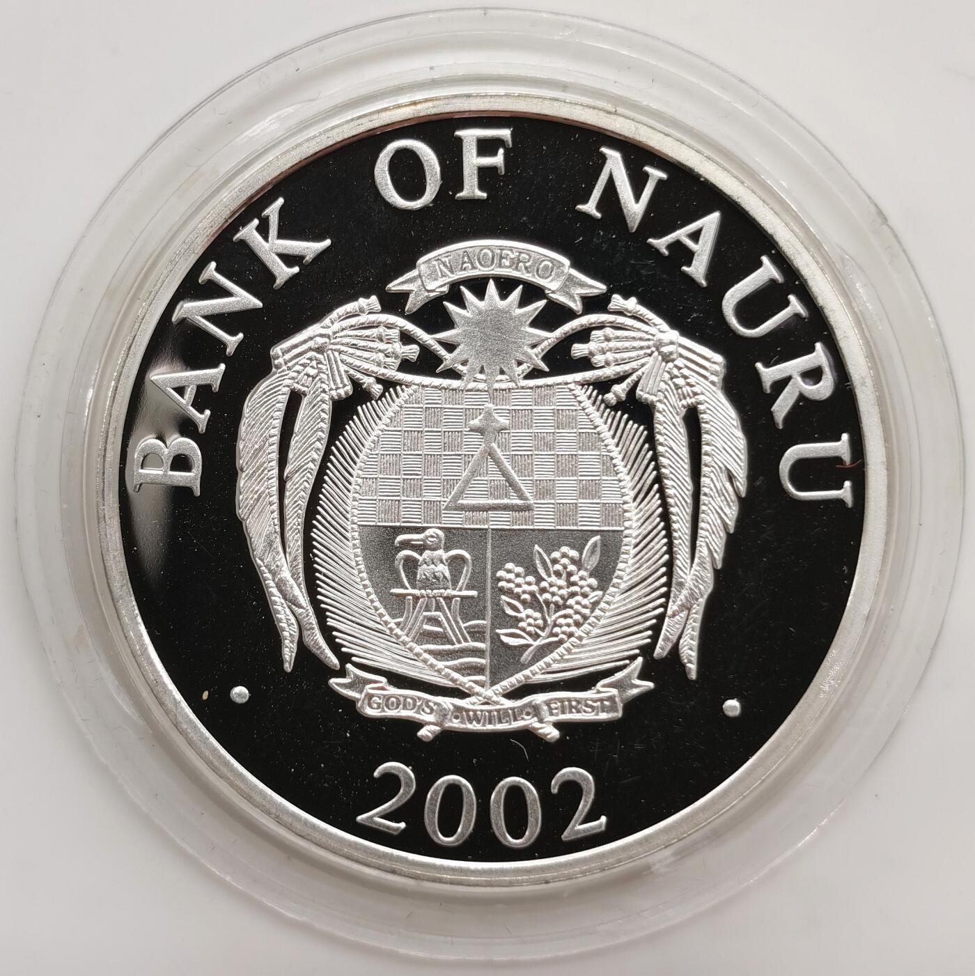 博洋堂“芳菲春韵”3月精品大拍专场暨第166期（全场包邮） 瑙鲁2002年10元带镀金插件反向精制银币 欧洲地标-勃兰登堡门（德） 1盎司999银 发行量：5千