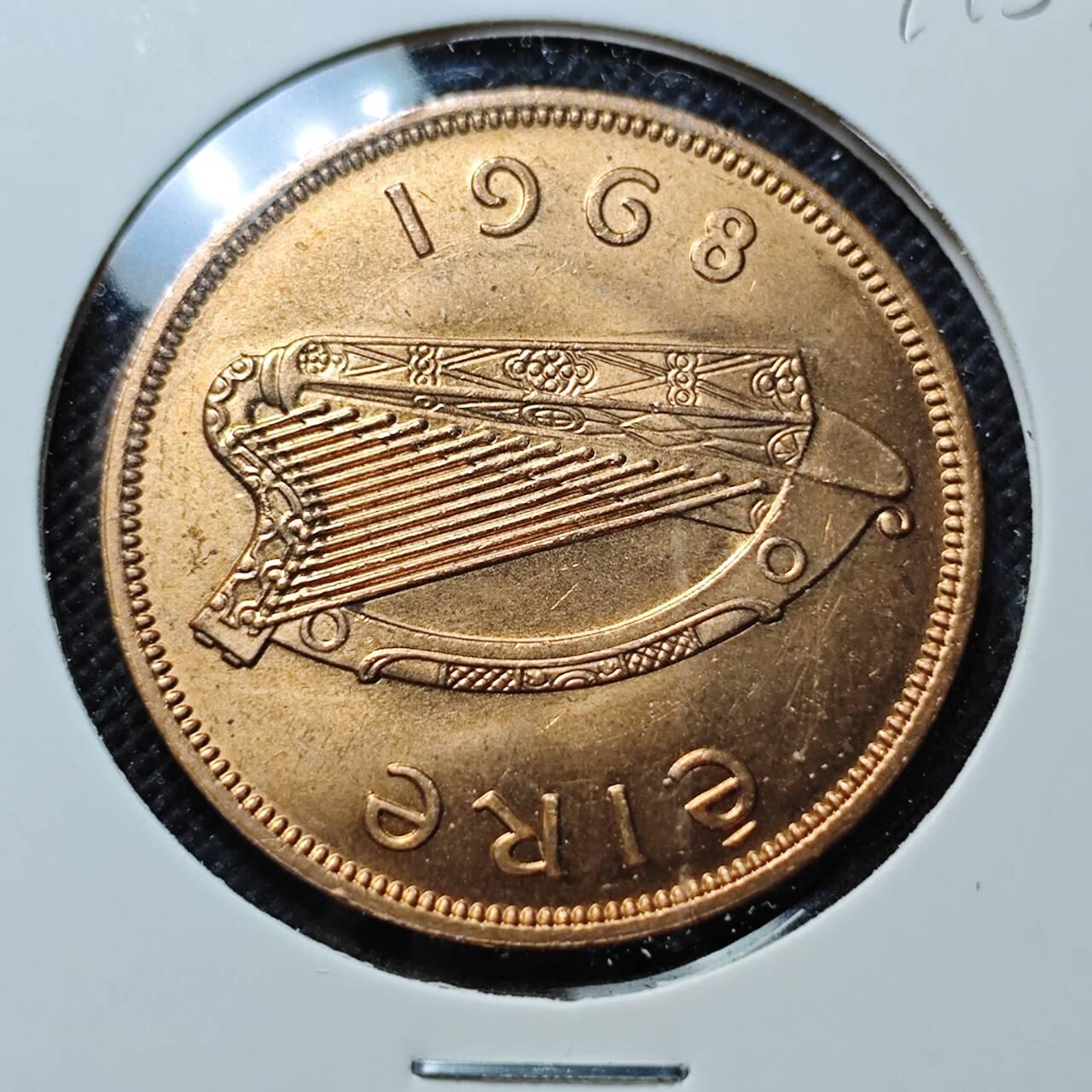 KK钱币收藏小铺  第409期 2月预留时间 周末发货  爱尔兰母鸡1便士铜币 好品