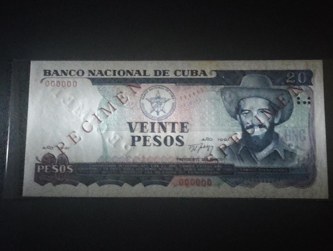 2026三月第四期，总221期 古巴1991年20比索全零票样UNC-，农业收获