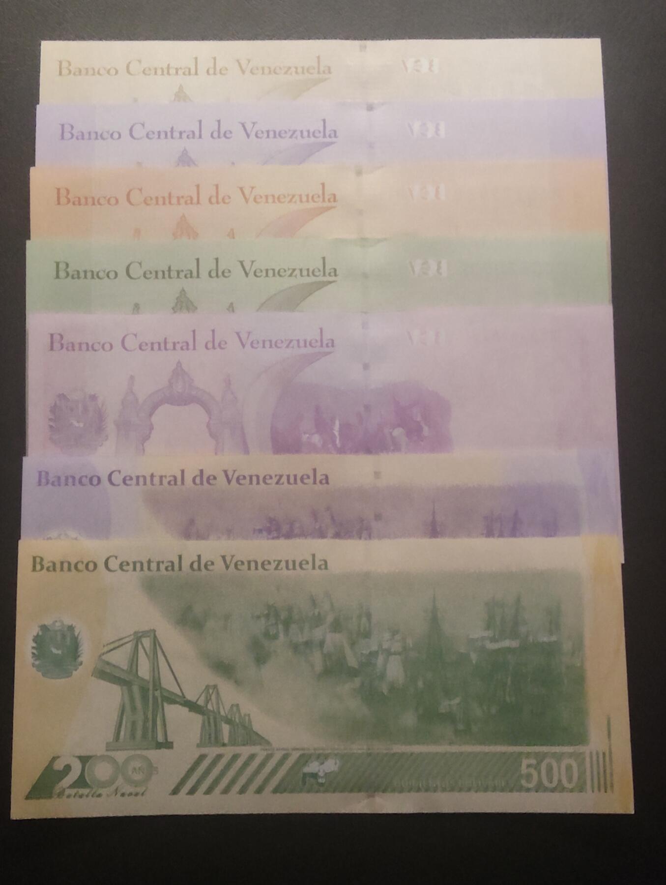 2026三月第四期，总221期 委内瑞拉“数字玻利瓦尔”系列5+10+20+50+100+200+500玻利瓦尔UNC尾同