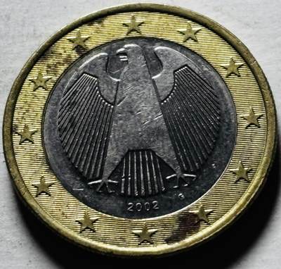文馨钱币收藏第 298 场，长期接代拍业务 - 好品 2002 年德国 1 欧元 第一版首发 G 版