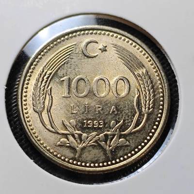 KK钱币收藏小铺  第410期 2月预留时间 周末发货 -  土耳其1000里拉