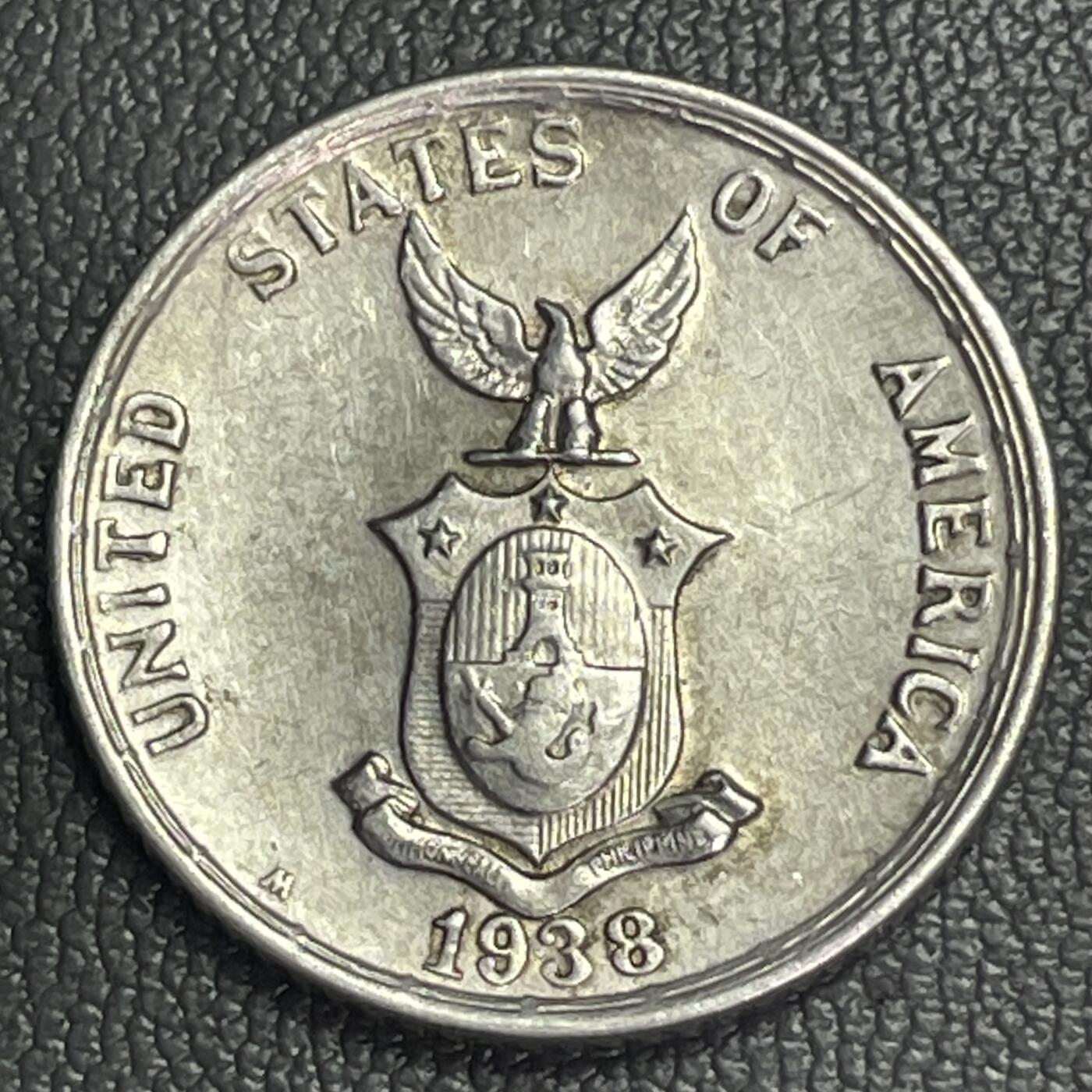 回流0328 美属菲律宾时期1938年20分银币 打铁女神版