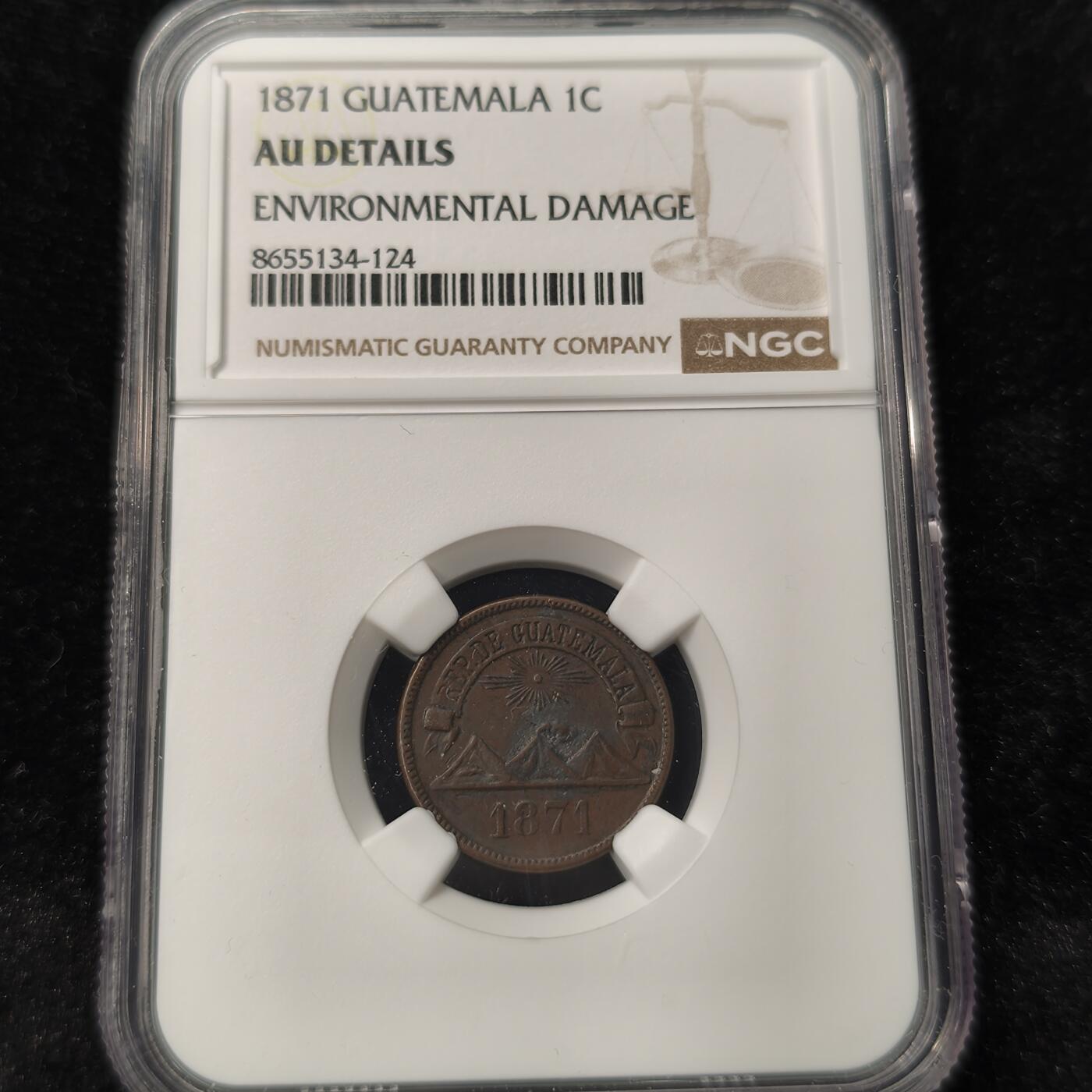 Krab外币市集Vol.28 NGC AUD 危地马拉1871年1分 Rare