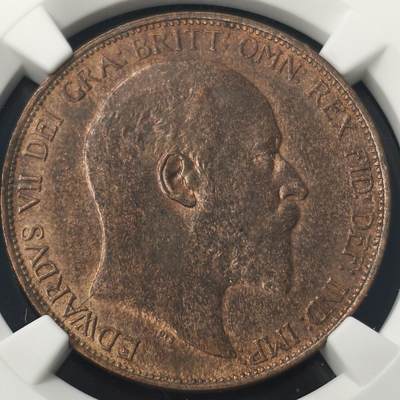 Krab外币市集Vol.28 - NGC MS62BN 英国1902年爱德华七世1便士 High Sea Level