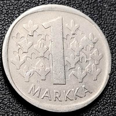 泉币菌-第216场-拍品多 请提前出价 - 1971年 芬兰 1马克 镍铜硬币 立狮 纪念币铜钱