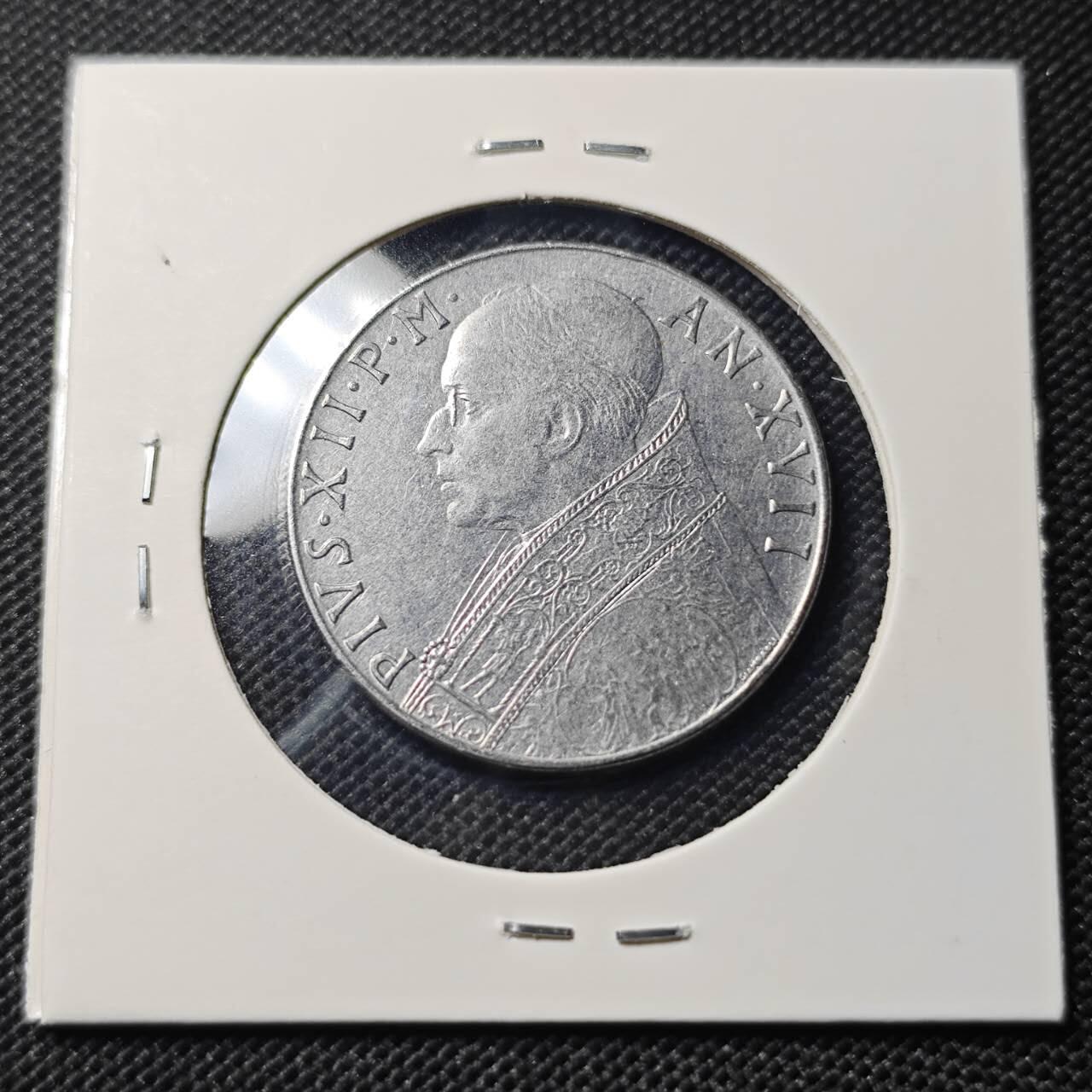 KK钱币收藏小铺  第409期 2月预留时间 周末发货 1955 梵蒂冈100里拉