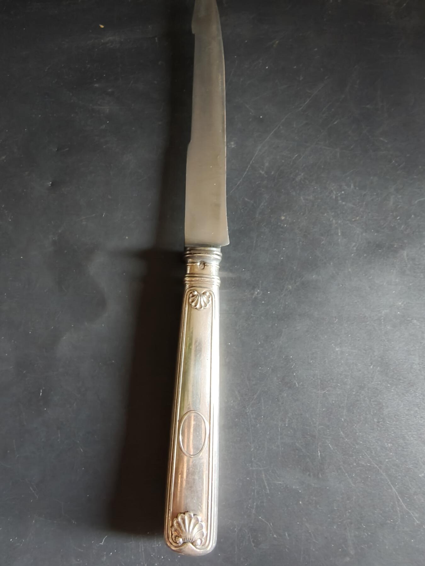 老王徽章第190期 法国银刀具    刀柄密涅瓦1级标    950银    长度30mm     重量149g