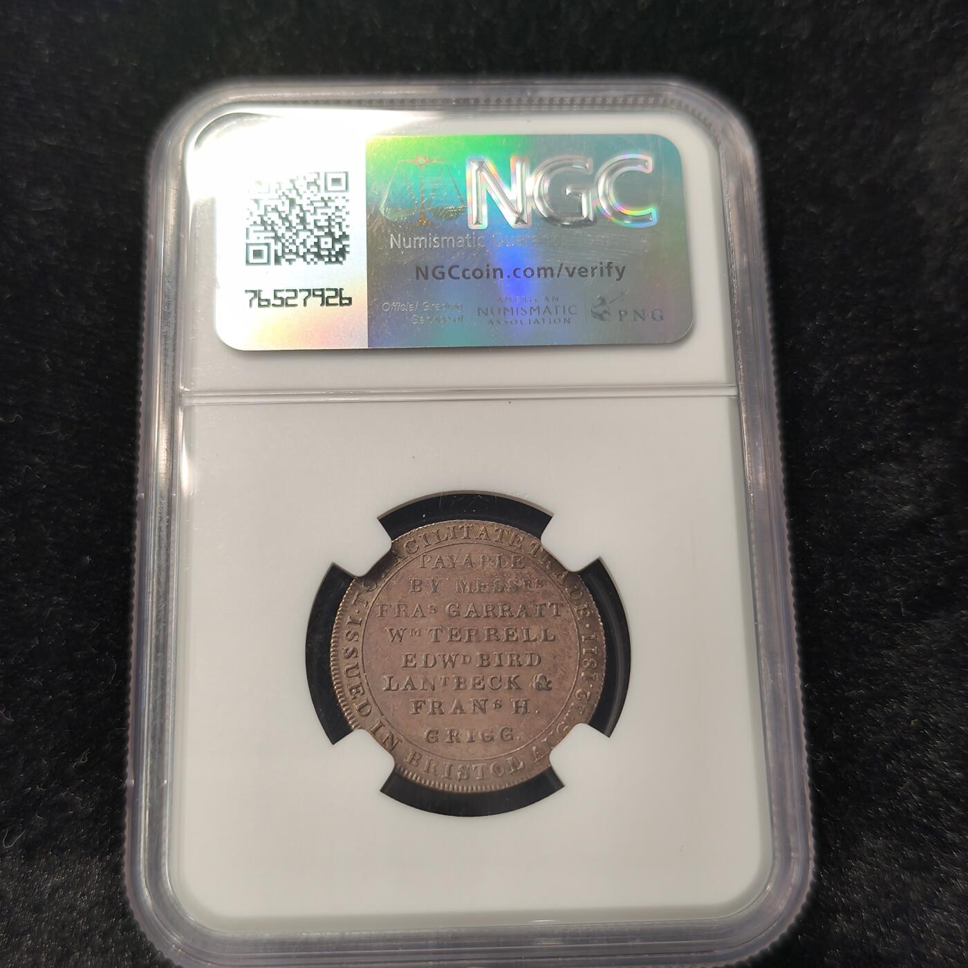 Krab外币市集Vol.28 NGC AU58 英国布里斯托1811年银制代币1先令