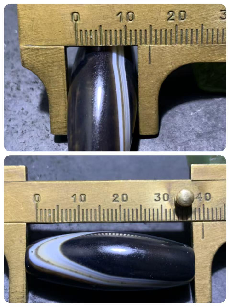 精美罕见一眼靠山图案药师玛瑙随形桶珠一个