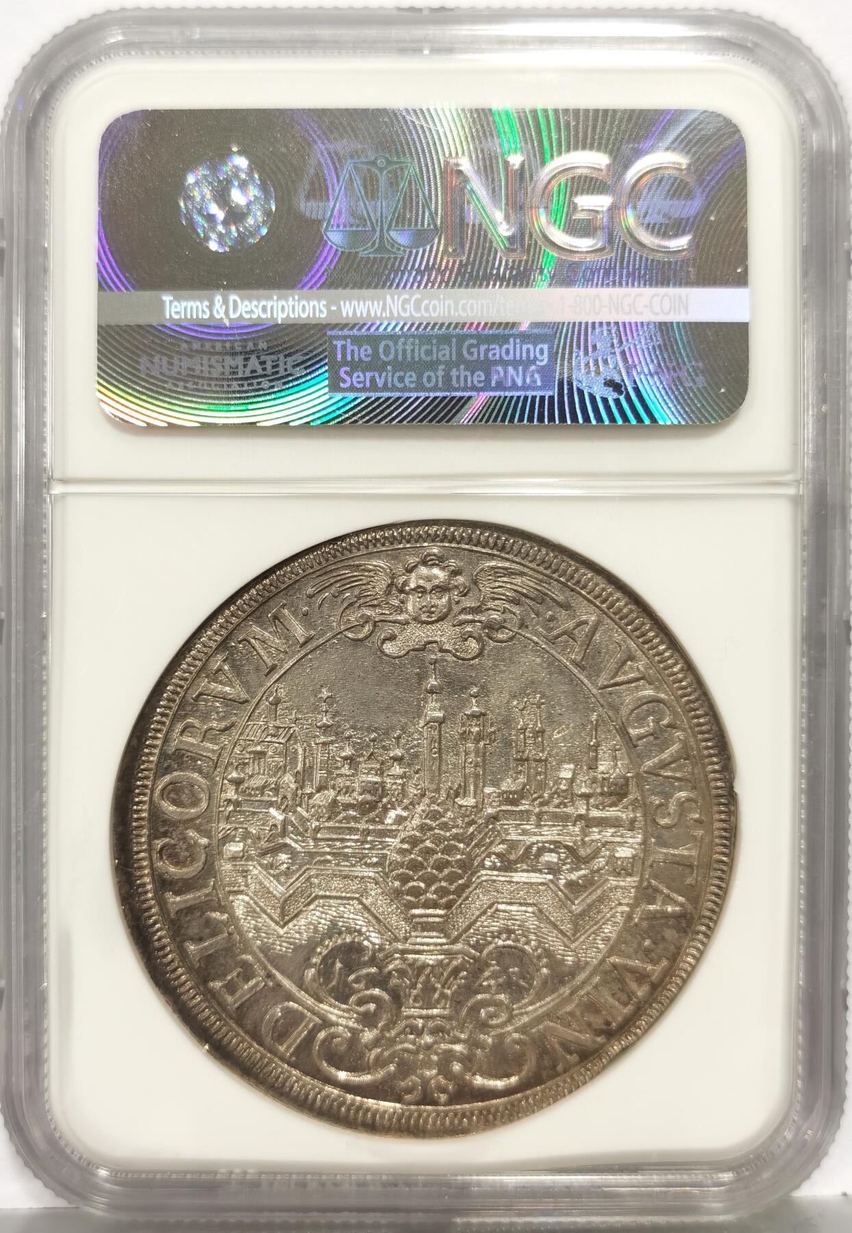 博洋堂“芳菲春韵”3月精品大拍专场暨第166期（全场包邮） NGC MS63 德国奥格斯堡1641年城市景观大泰勒，名誉景观品种，发丝胡须细节令人惊叹，背面更是堪称完美，顶级收藏佳品