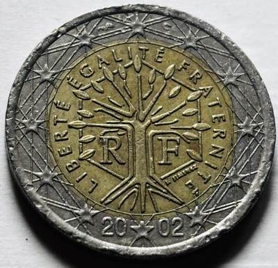 文馨钱币收藏第 298 场，长期接代拍业务 - 2002 年法国 2 欧元