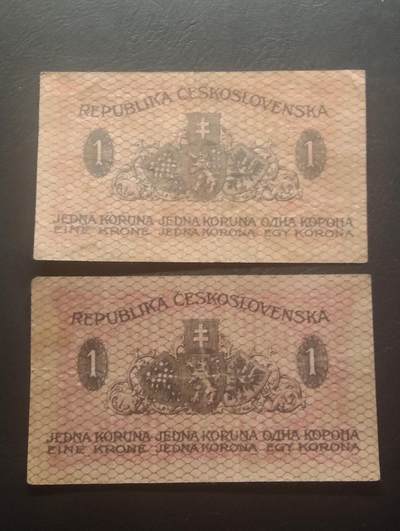 2026三月第四期，总221期 - 捷克斯洛伐克1919版1克朗批量两张流通品相
