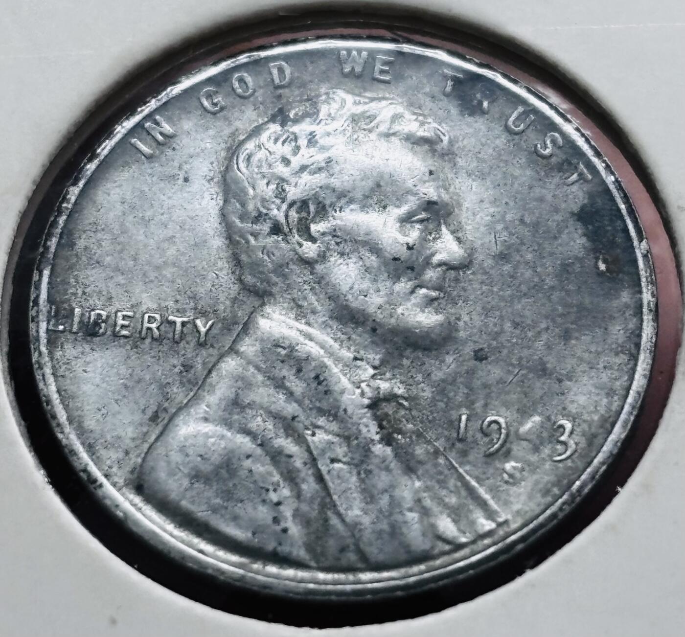 文馨钱币收藏第 298 场，长期接代拍业务 少见 1943 年美国麦穗钢镀锌版 1 美分 S 版，独年份