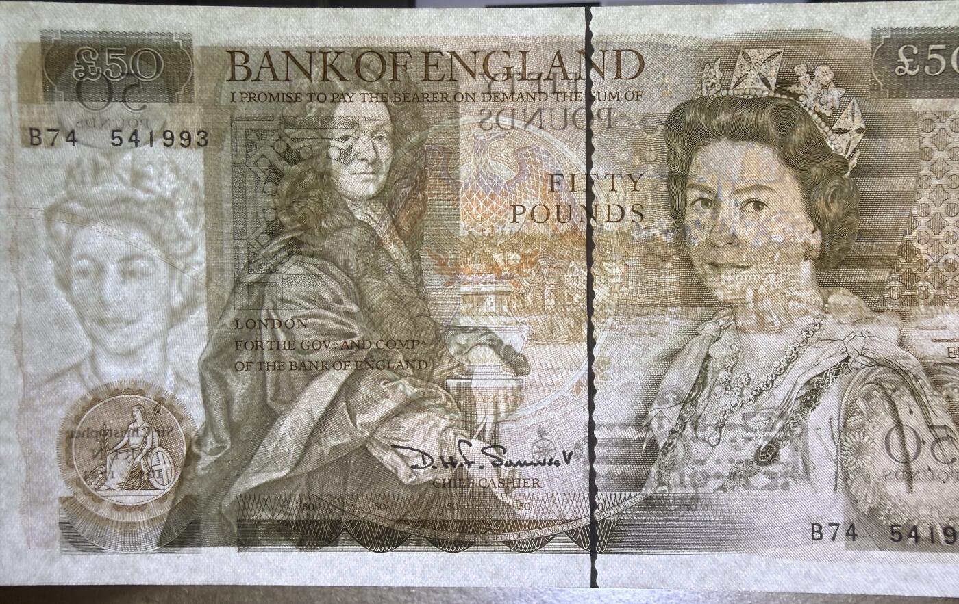 《艾美收藏》第238期-3.29周日外币畅拍场 英格兰50镑 UNC D序列 首签a版