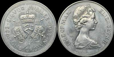 ＜星葵🌻钱币社＞第72期·东奔西走的硬币·3月31日发货 - 马恩岛1977年女王登基25周年1克朗纪念币