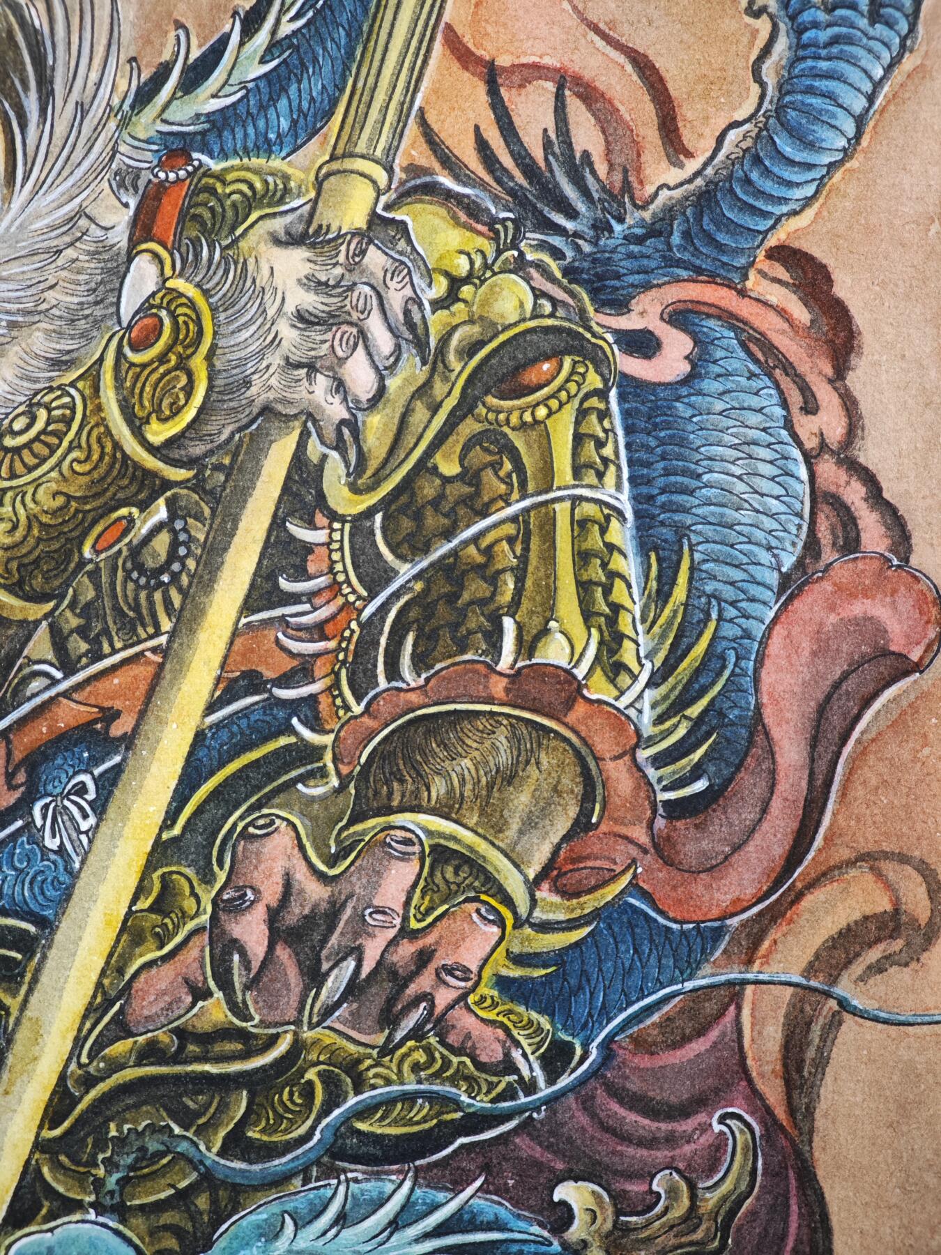 白泽拍卖卡牌手绘专场第34期（花朝去了又春分 草如茵 柳烟新） 2026 刘晓明手绘画 孙大圣 A3  刘晓明钤印