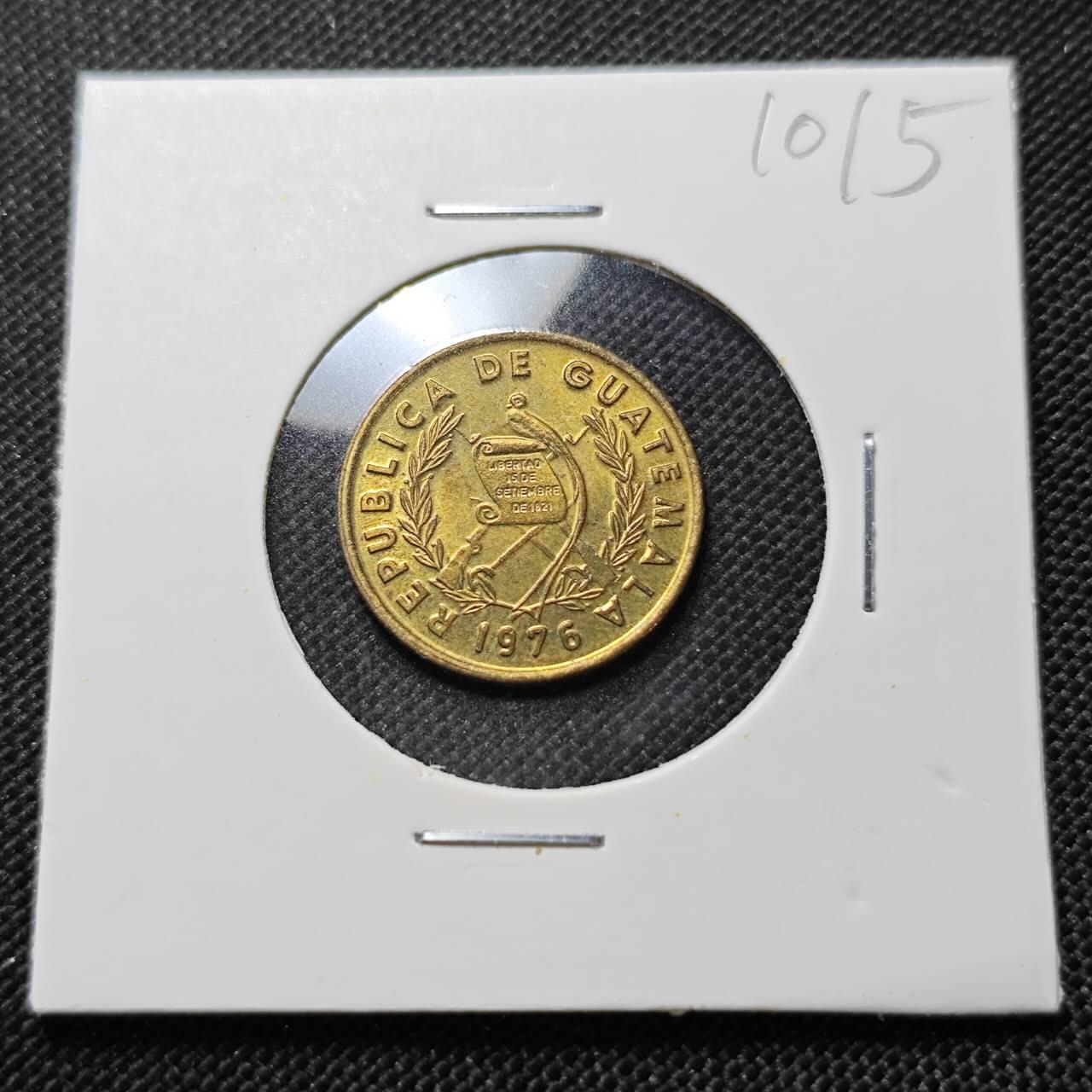 KK钱币收藏小铺  第410期 2月预留时间 周末发货  1976危地马拉1分铜币
