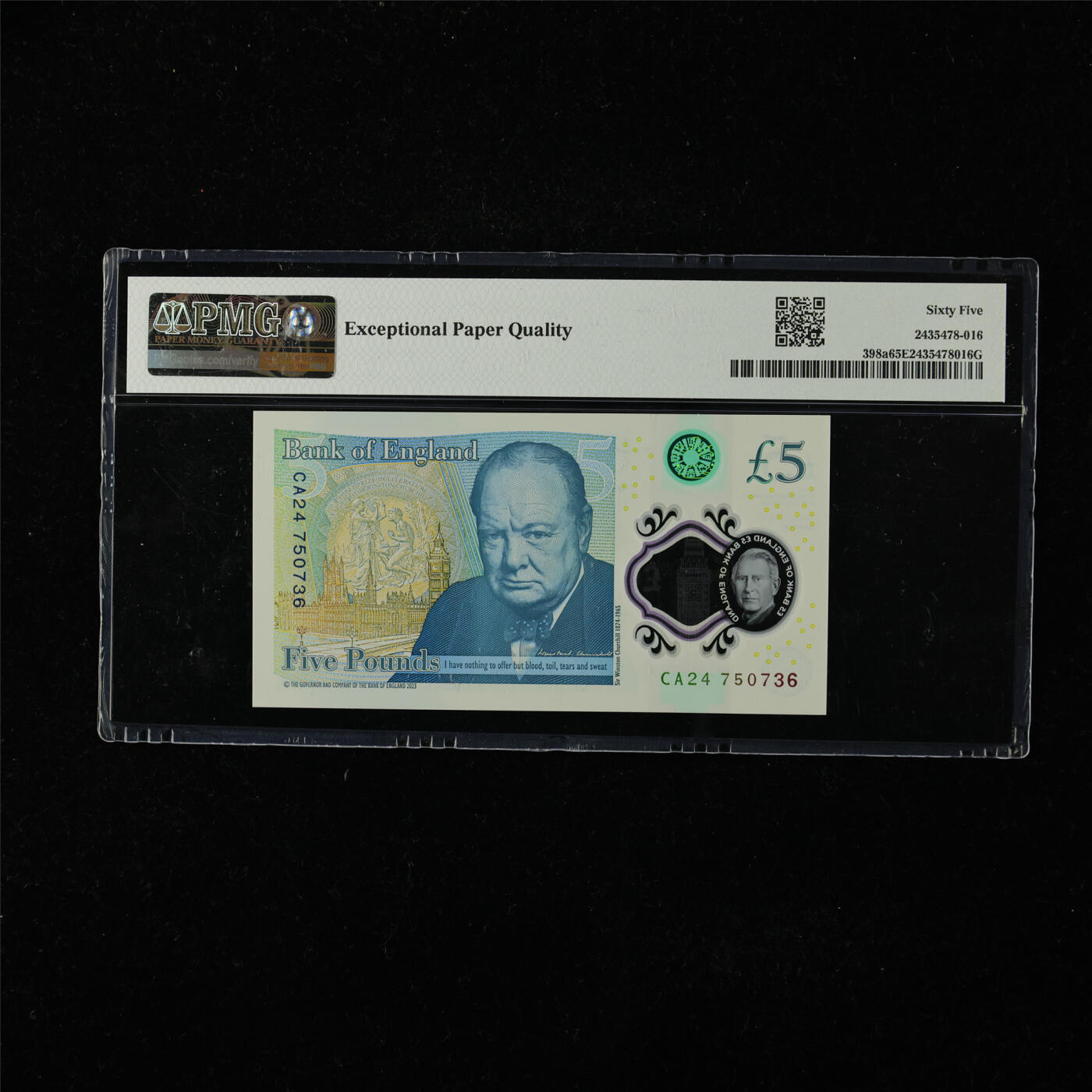 【亘邦集藏】第224期拍卖 2023年 英国5镑 PMG 65EPQ CA24 750736
