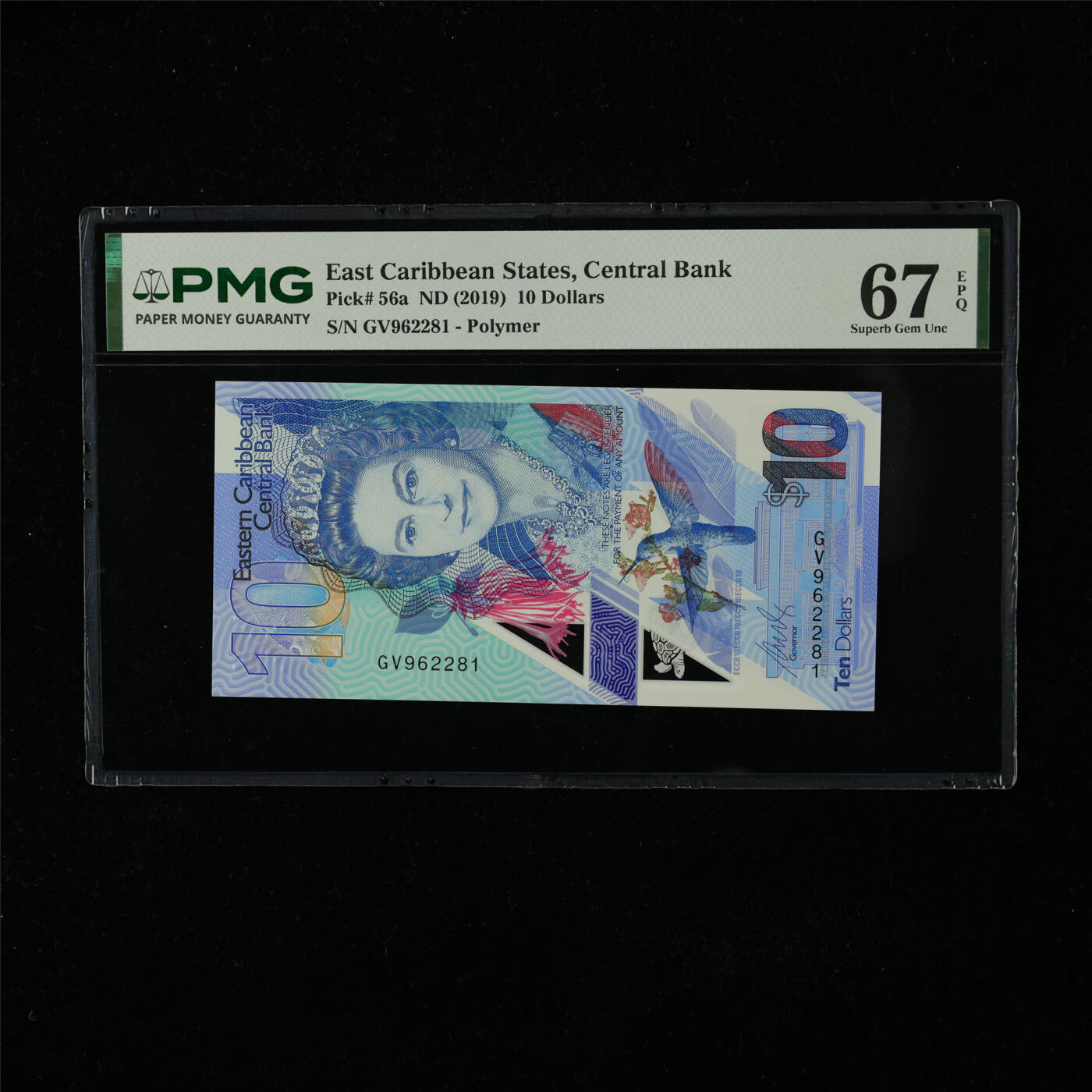 【亘邦集藏】第224期拍卖 2019年 东加勒比海10元 PMG 67EPQ GV962281