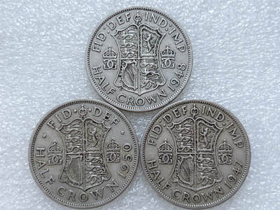 第一海外回流一元起拍收藏 散集专场  第307期 - 英国乔六半克朗硬币 3枚