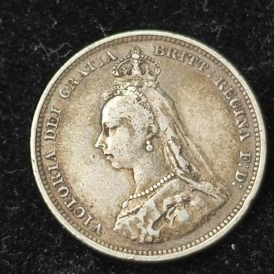 Krab外币市集Vol.28 - 英国1887年维多利亚1先令