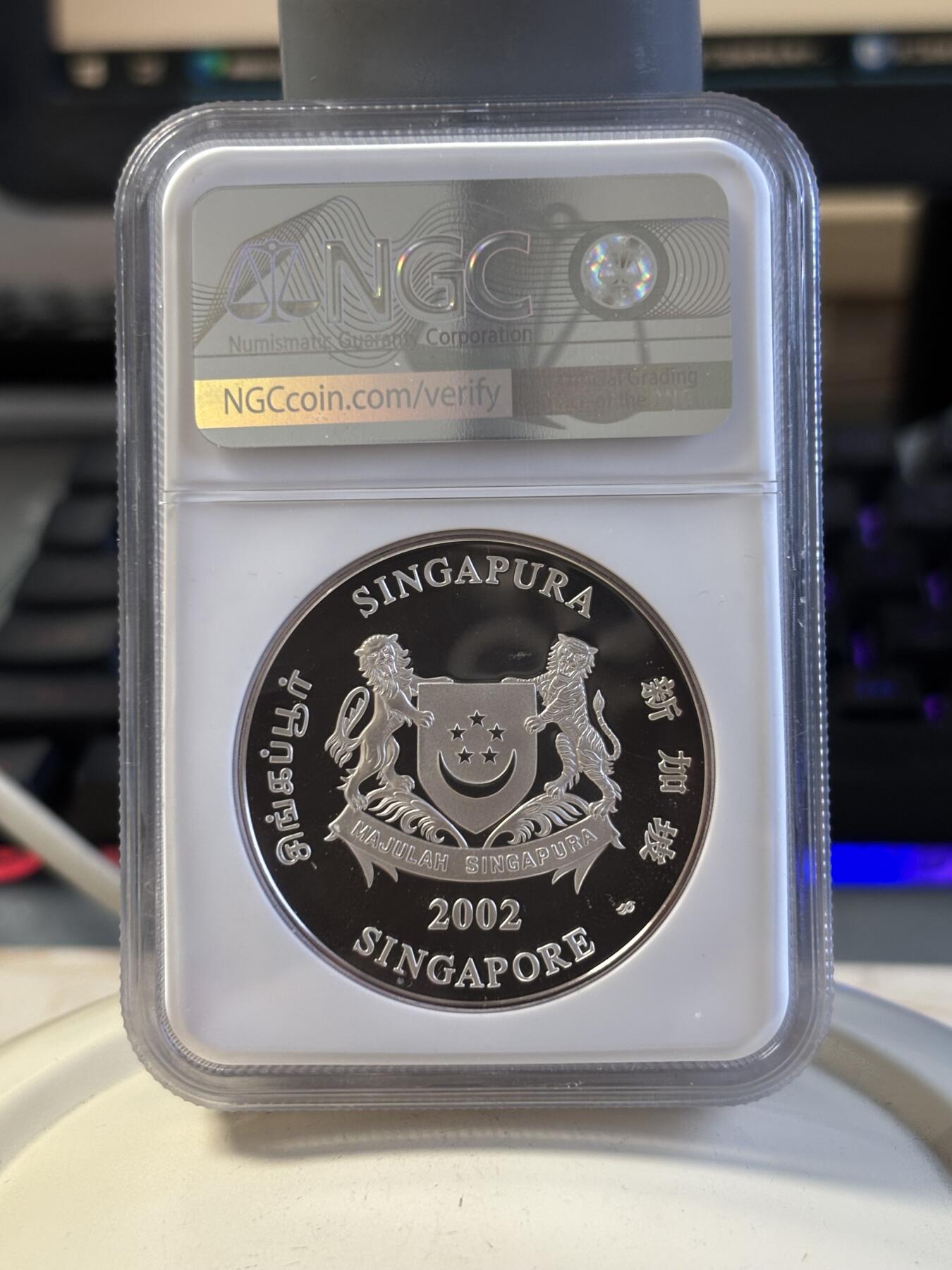 第194期拍卖 新加坡2002年十二生肖马年2盎司纪念银币NGC-PF69.999银