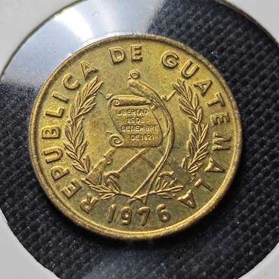 KK钱币收藏小铺  第410期 2月预留时间 周末发货 -  1976危地马拉1分铜币