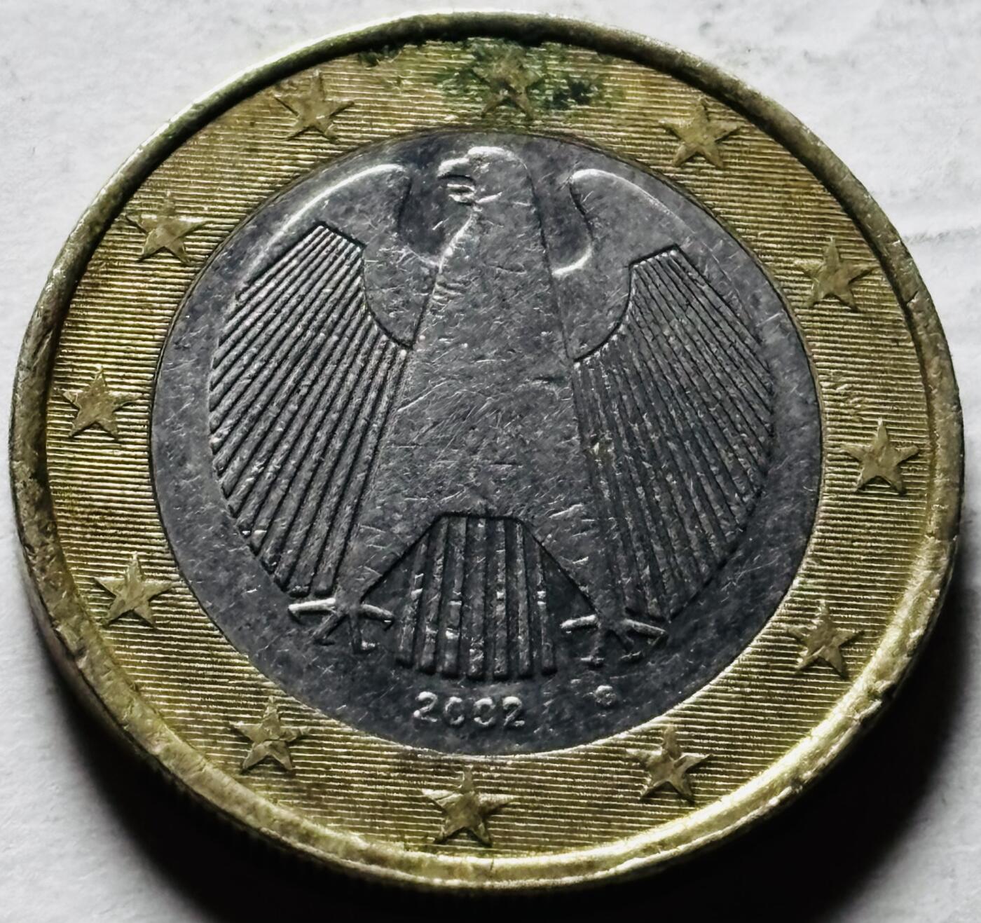 文馨钱币收藏第 298 场，长期接代拍业务 2002 年德国 1 欧元 第一版首发 G 版