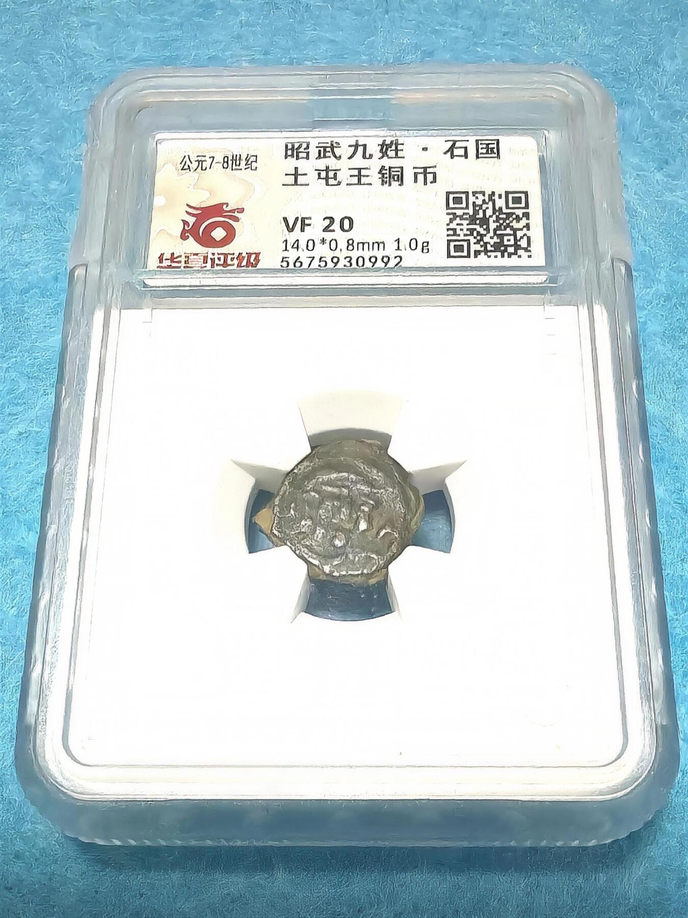 3月27日 🌏全球币章 稀少品:公元7-8世纪 昭武九姓 石国 土屯王铜币 华夏评级VF-20（开放盒）