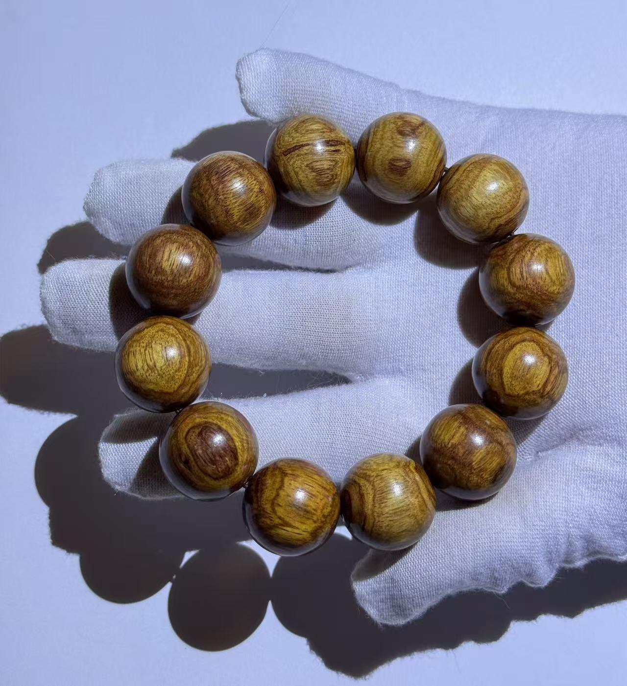 零元拍：海南黄花梨黄金底鬼脸2.0手串