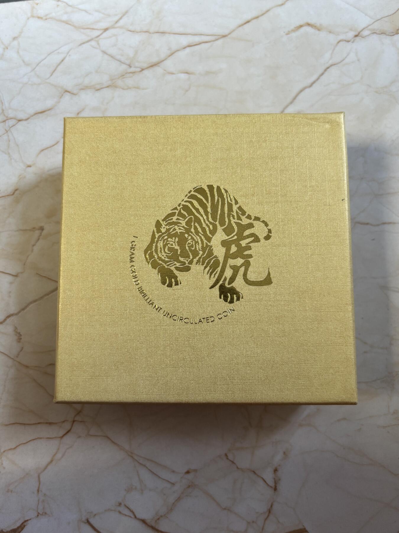 第194期拍卖 新加破2022年十二生肖虎年1克纪念金币NGC-PF69原盒证书，9999金，发行3000枚